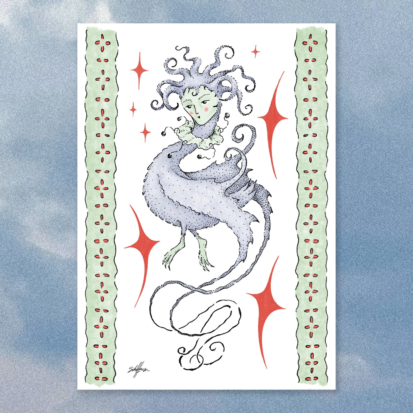 Fiona the Flying Jester - Print A5