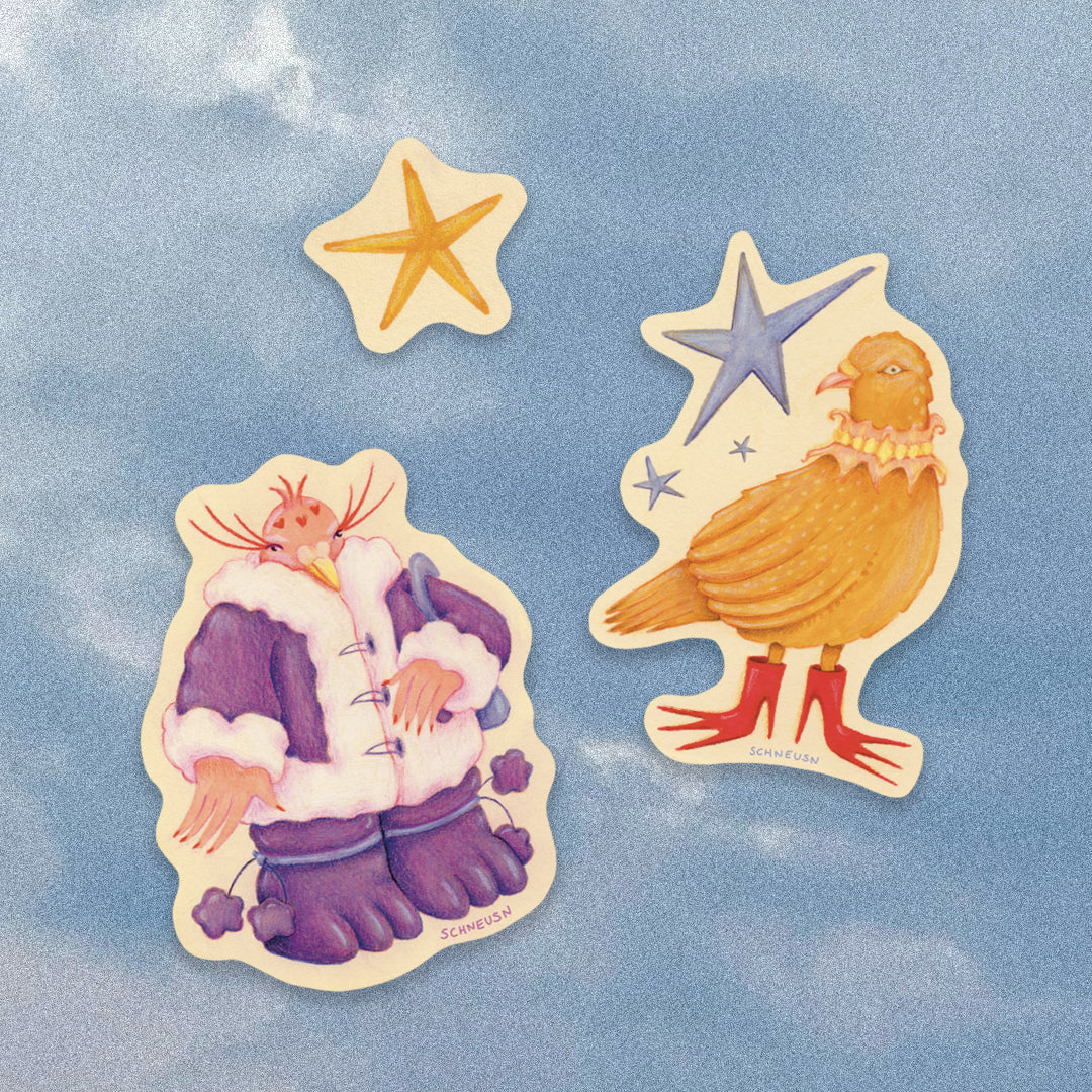 Pigeon Zine + Sticker Set